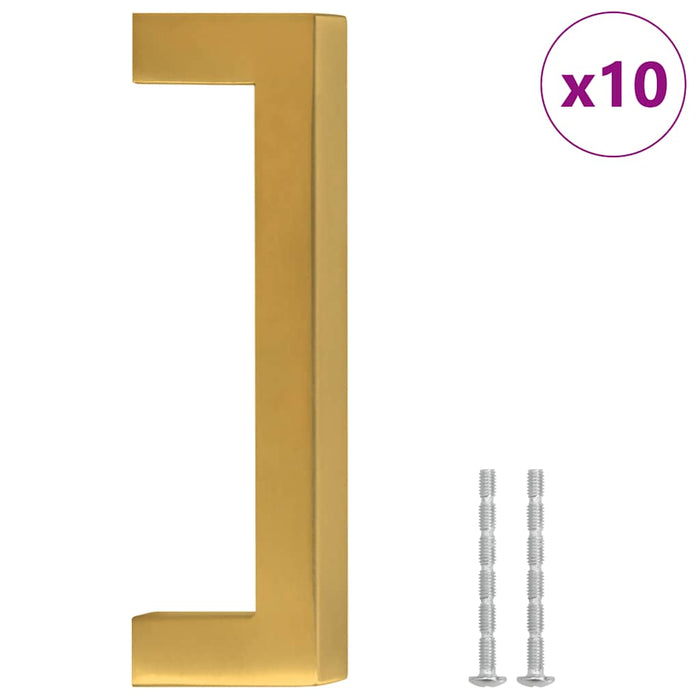 Mânere de dulap, 10 buc., auriu, 96 mm, oțel inoxidabil - WALTI WALTI