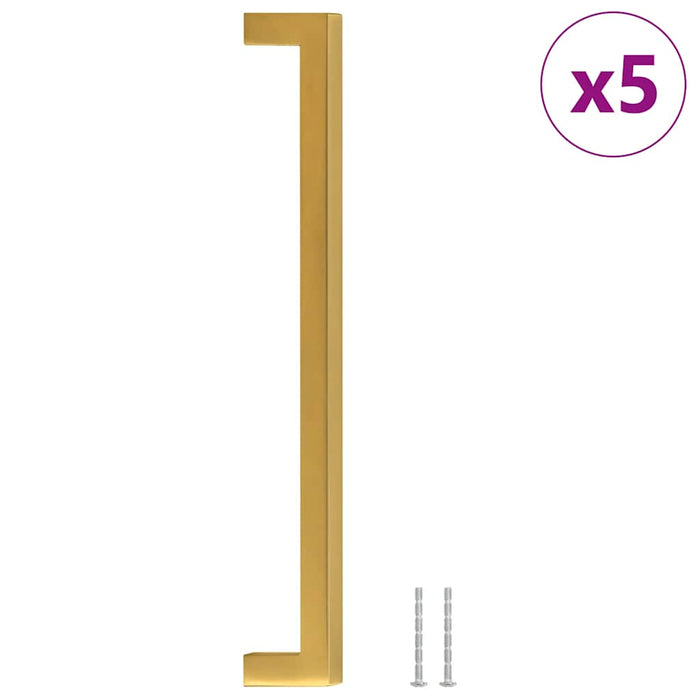 Mânere de dulap, 5 buc., auriu, 224 mm, oțel inoxidabil - WALTI WALTI