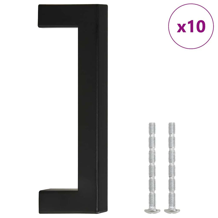 Mânere de dulap, 10 buc., negru, 96 mm, oțel inoxidabil - WALTI WALTI
