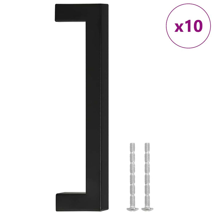 Mânere de dulap, 10 buc., negru, 128 mm, oțel inoxidabil - WALTI WALTI