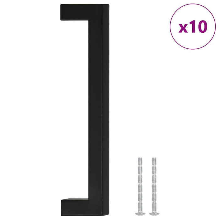 Mânere de dulap, 10 buc., negru, 160 mm, oțel inoxidabil - WALTI WALTI