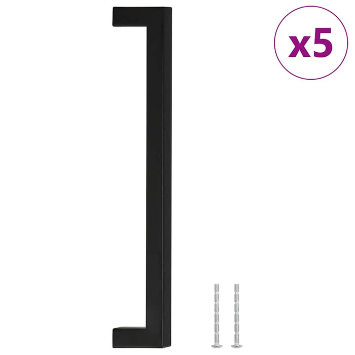 Mânere de dulap, 5 buc., negru, 224 mm, oțel inoxidabil - WALTI WALTI