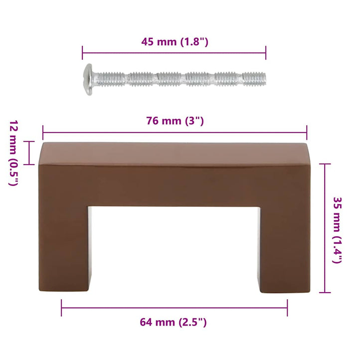 Mânere de dulap, 10 buc., bronz, 64 mm, oțel inoxidabil WALTI