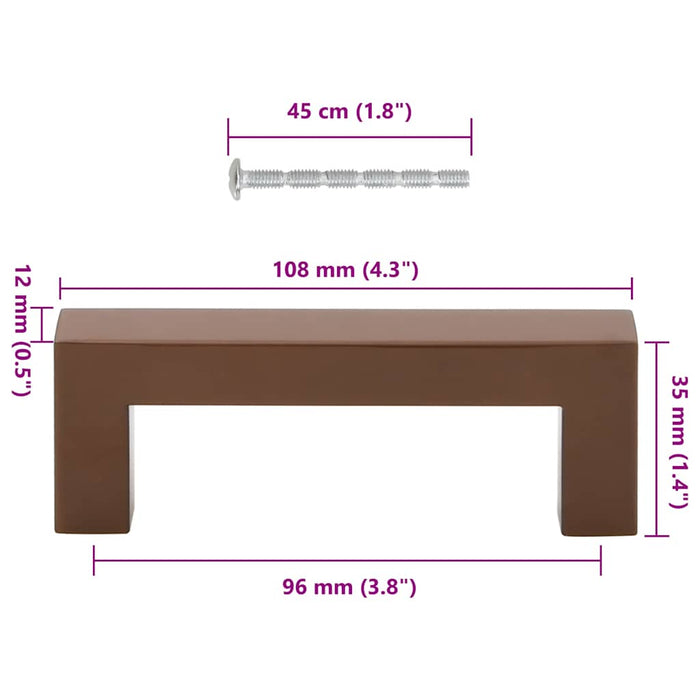 Mânere de dulap, 10 buc., bronz, 96 mm, oțel inoxidabil - WALTI WALTI