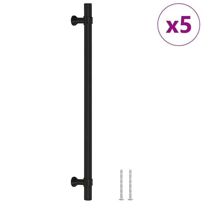 Mânere de dulap, 5 buc., negru, 224 mm, oțel inoxidabil - WALTI WALTI