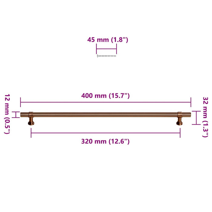 Mânere de dulap, 5 buc., bronz, 320 mm, oțel inoxidabil - WALTI WALTI