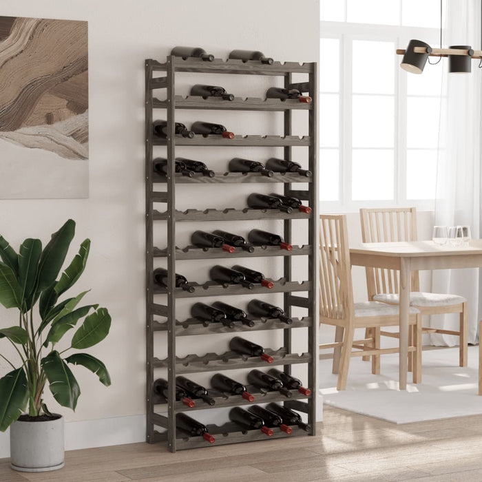Suport sticle de vin, 77 sticle, gri, lemn masiv de pin - WALTI WALTI