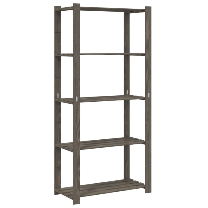 Suport depozitare 5 niveluri gri, 80x38x170 cm, lemn masiv pin - WALTI WALTI