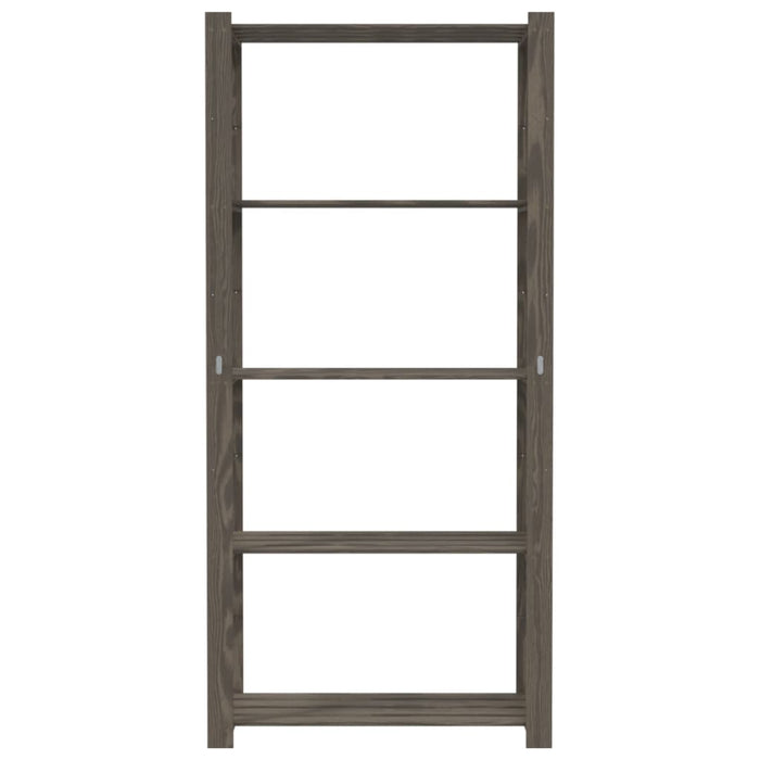 Suport depozitare 5 niveluri gri, 80x38x170 cm, lemn masiv pin - WALTI WALTI