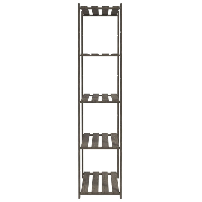 Suport depozitare 5 niveluri gri, 80x38x170 cm, lemn masiv pin - WALTI WALTI