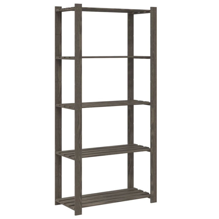 Suport depozitare 5 niveluri gri, 80x38x170 cm, lemn masiv pin - WALTI WALTI