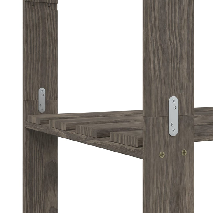 Suport depozitare 5 niveluri gri, 80x38x170 cm, lemn masiv pin - WALTI WALTI