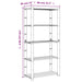 Suport depozitare 5 niveluri gri, 80x38x170 cm, lemn masiv pin - WALTI WALTI