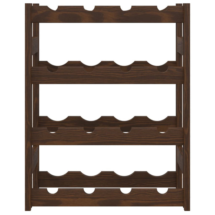 Suport sticle de vin, 16 sticle, maro, lemn masiv de pin - WALTI WALTI