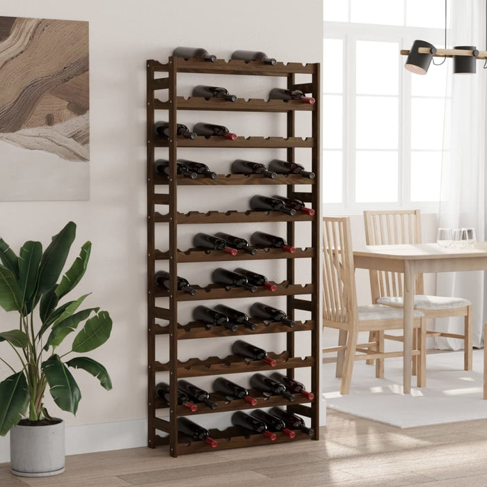 Suport sticle de vin, 77 sticle, maro, lemn masiv de pin - WALTI WALTI