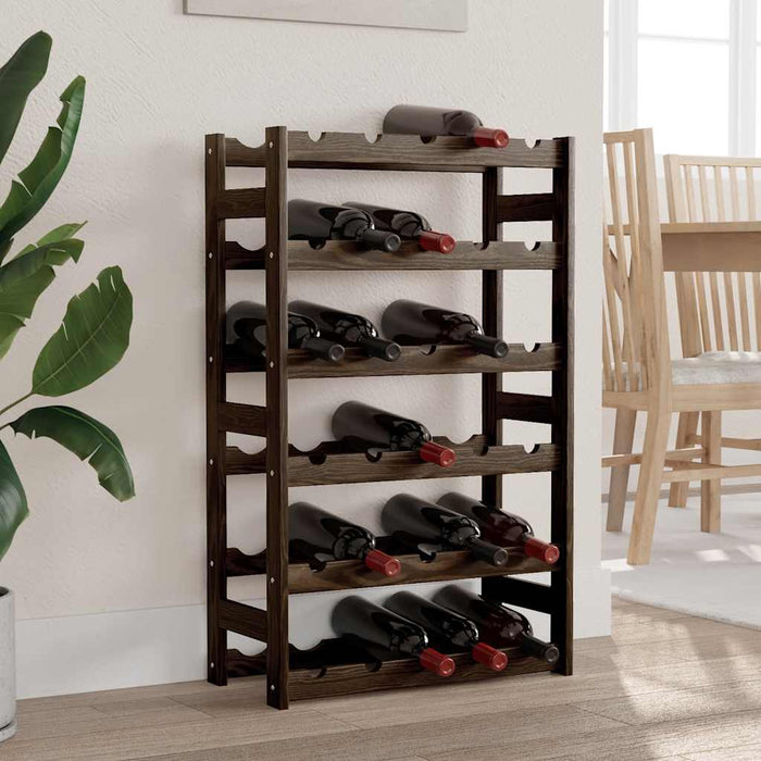 Suport sticle de vin, 30 sticle, negru, lemn masiv de pin - WALTI WALTI