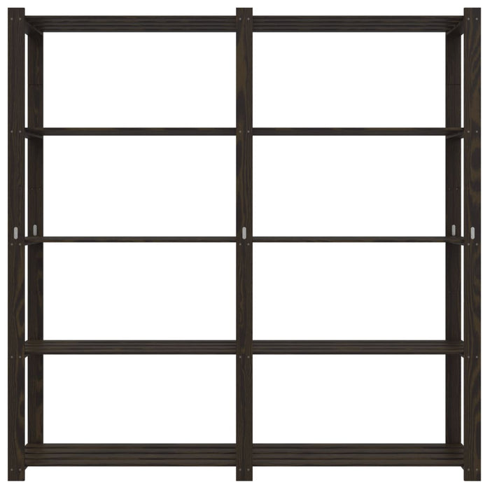 Suport depozitare 5 niveluri negru 170x38x170 cm lemn masiv pin - WALTI WALTI