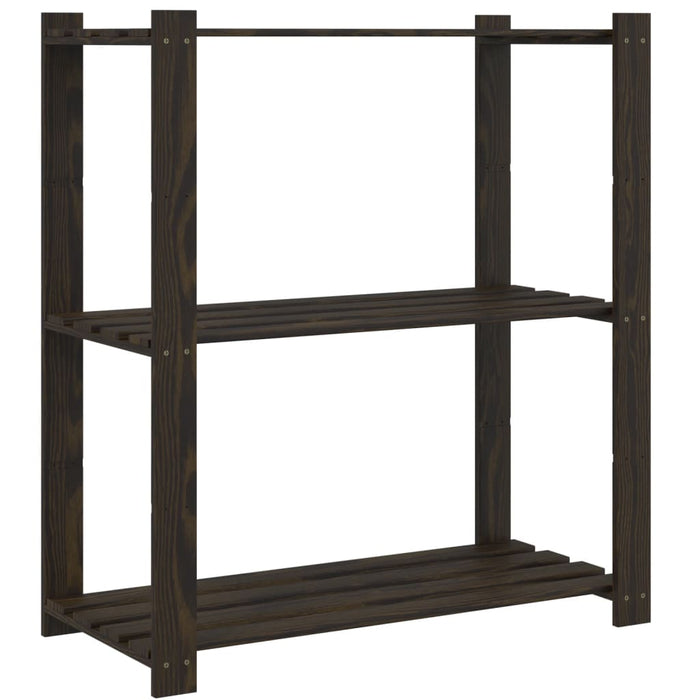 Suport depozitare 3 niveluri, negru, 80x38x90cm, lemn masiv pin - WALTI WALTI