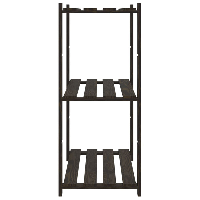 Suport depozitare 3 niveluri, negru, 80x38x90cm, lemn masiv pin - WALTI WALTI