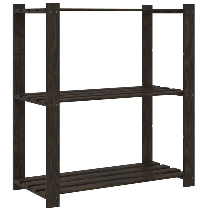 Suport depozitare 3 niveluri, negru, 80x38x90cm, lemn masiv pin - WALTI WALTI