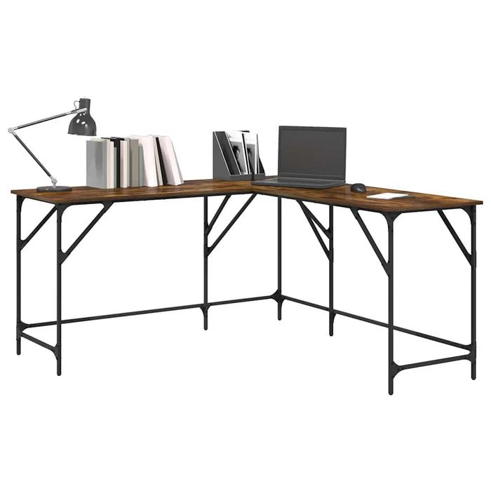 Birou, stejar fumuriu, 149x149x75 cm, lemn prelucrat WALTI