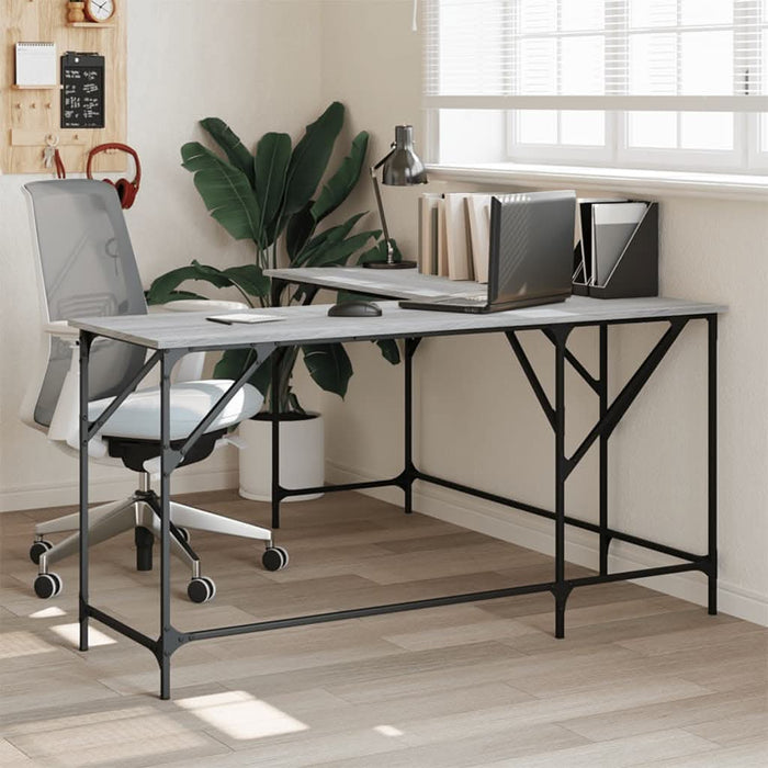 Birou, gri sonoma, 149x149x75 cm, lemn prelucrat - WALTI WALTI