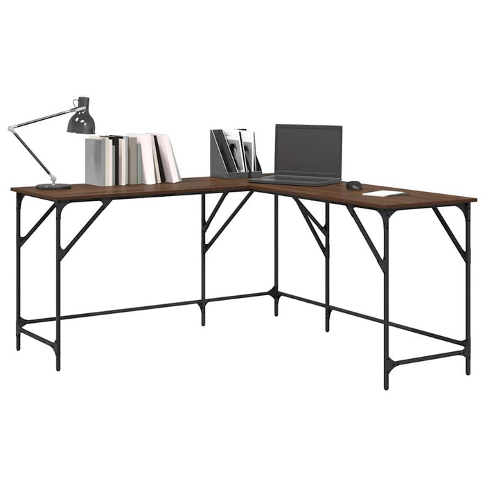 Birou, stejar maro, 149x149x75 cm, lemn prelucrat - WALTI WALTI