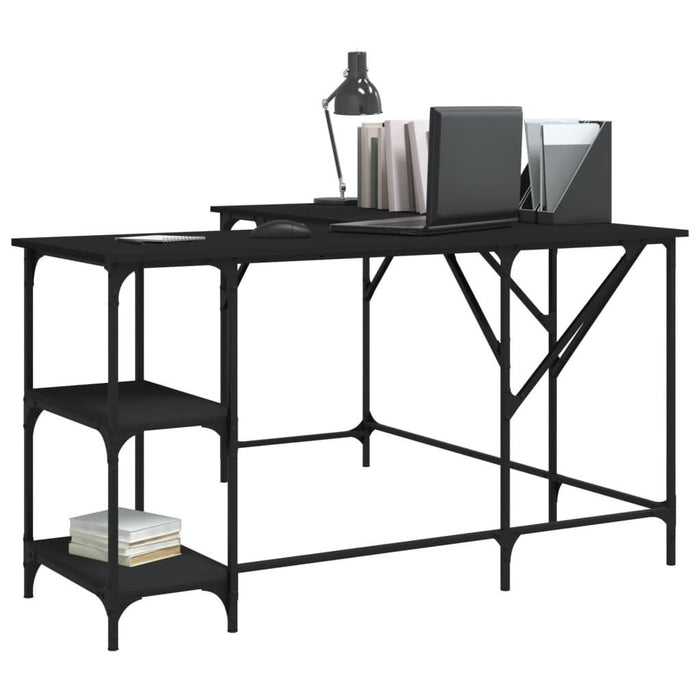 Birou, negru, 139x139x75 cm, lemn prelucrat - WALTI WALTI