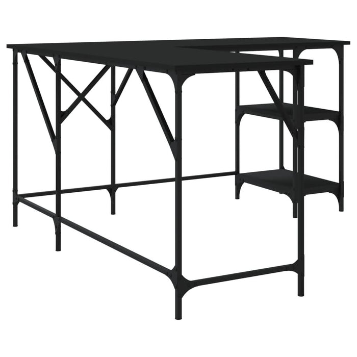 Birou, negru, 139x139x75 cm, lemn prelucrat - WALTI WALTI