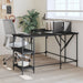 Birou, negru, 139x139x75 cm, lemn prelucrat - WALTI WALTI