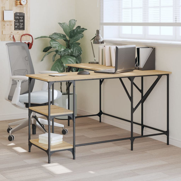 Birou, stejar sonoma, 139x139x75 cm, lemn prelucrat - WALTI WALTI