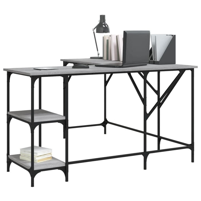 Birou, gri sonoma, 139x139x75 cm, lemn prelucrat - WALTI WALTI