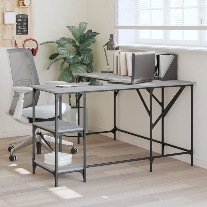 Birou, gri sonoma, 139x139x75 cm, lemn prelucrat - WALTI WALTI