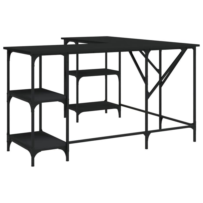 Birou, negru, 139x139x75 cm, lemn prelucrat - WALTI WALTI
