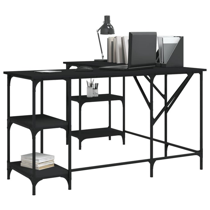 Birou, negru, 139x139x75 cm, lemn prelucrat - WALTI WALTI