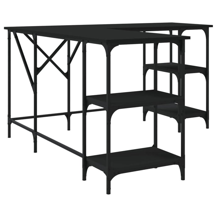 Birou, negru, 139x139x75 cm, lemn prelucrat - WALTI WALTI