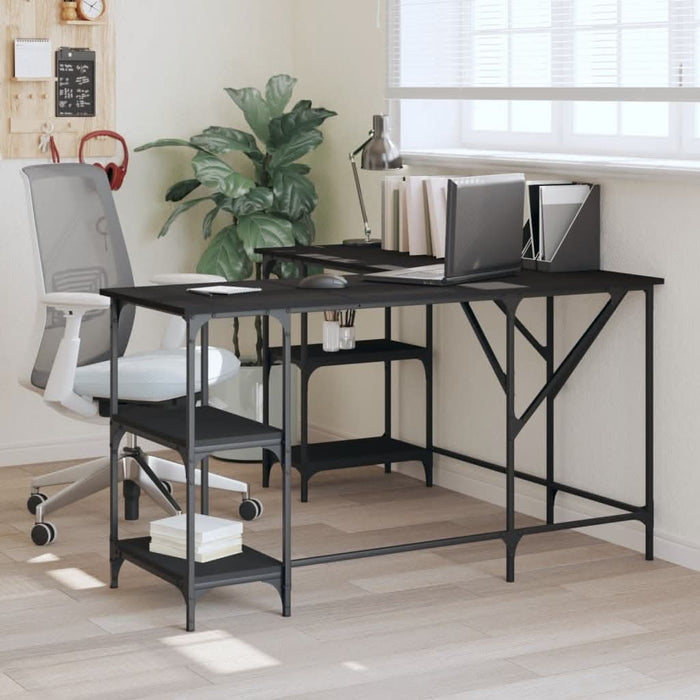 Birou, negru, 139x139x75 cm, lemn prelucrat - WALTI WALTI