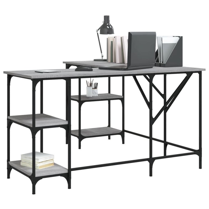 Birou, gri sonoma, 139x139x75 cm, lemn prelucrat - WALTI WALTI