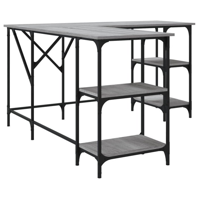 Birou, gri sonoma, 139x139x75 cm, lemn prelucrat - WALTI WALTI