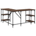 Birou, stejar maro, 139x139x75 cm, lemn prelucrat - WALTI WALTI