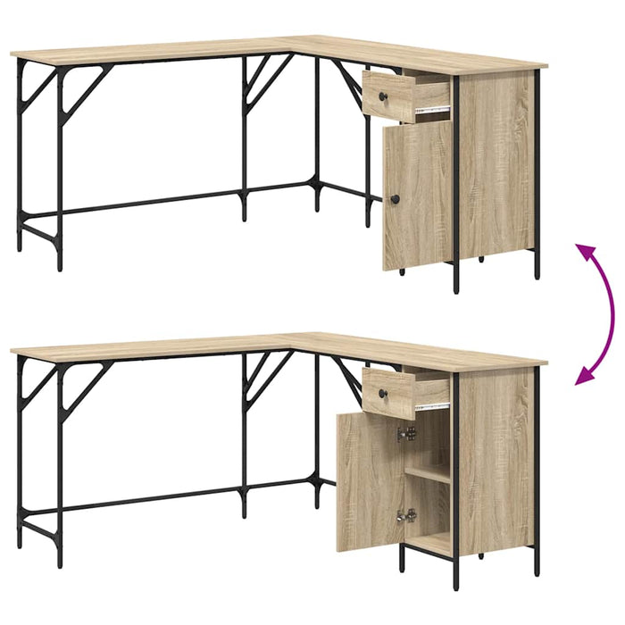 Birou, stejar sonoma, 141x141x75 cm, lemn prelucrat - WALTI WALTI