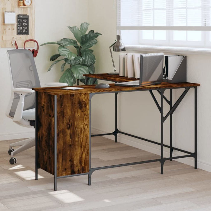 Birou, stejar afumat, 141x141x75 cm, lemn prelucrat - WALTI WALTI
