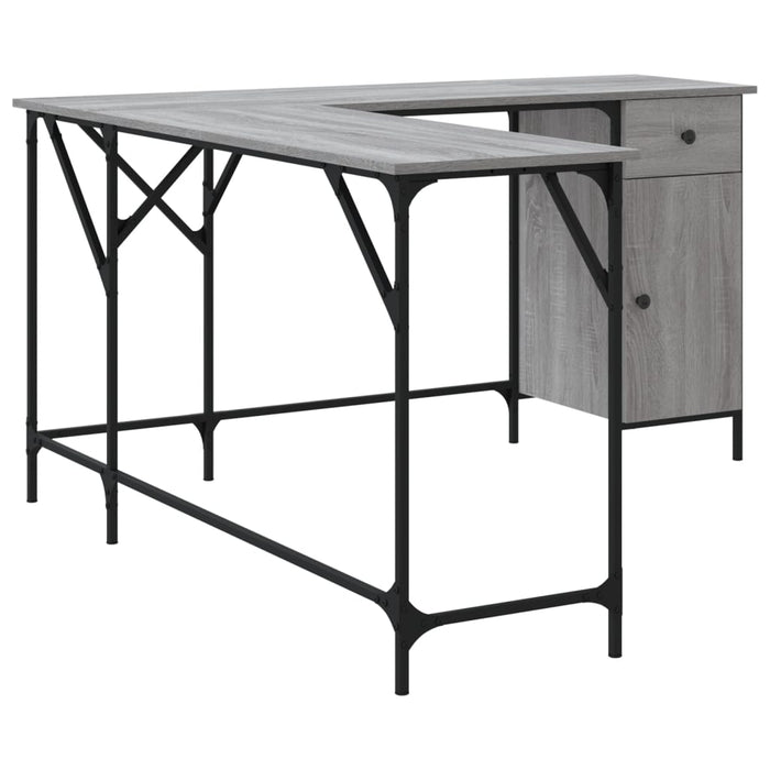 Birou, gri sonoma, 141x141x75 cm, lemn prelucrat - WALTI WALTI