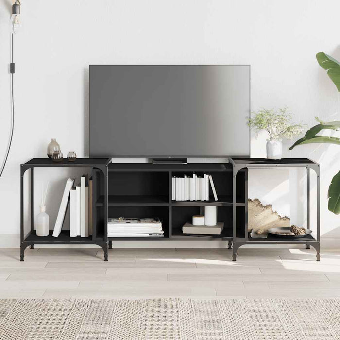 Comodă TV, negru, 153x37x50 cm, lemn compozit - WALTI WALTI