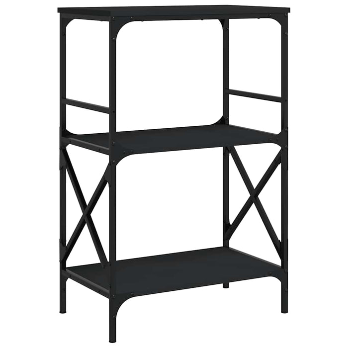 Bibliotecă cu 3 niveluri, negru, 59x35x90,5 cm lemn compozit WALTI