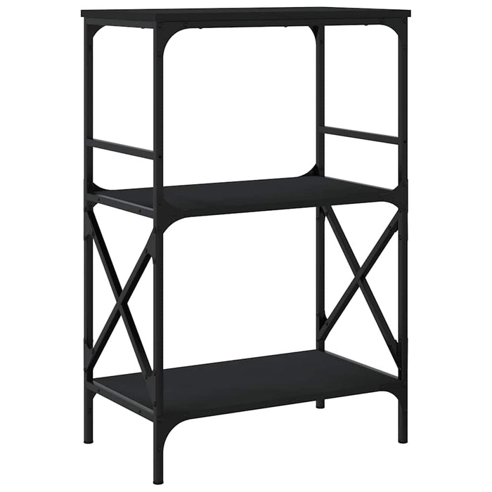 Bibliotecă cu 3 niveluri, negru, 59x35x90,5 cm lemn compozit WALTI
