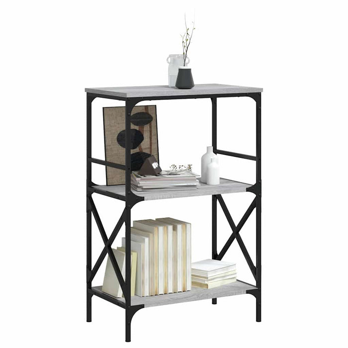 Bibliotecă 3 niveluri gri sonoma 59x35x90,5 cm, lemn prelucrat - WALTI WALTI