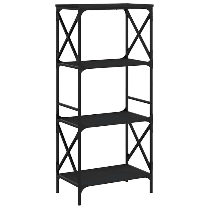 Bibliotecă cu 4 niveluri, negru, 59x35x132 cm, lemn prelucrat - WALTI WALTI