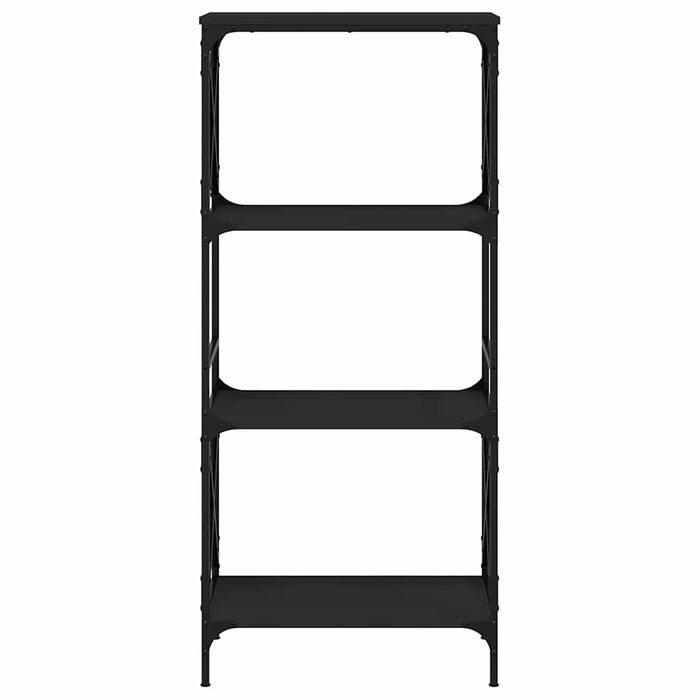 Bibliotecă cu 4 niveluri, negru, 59x35x132 cm, lemn prelucrat - WALTI WALTI