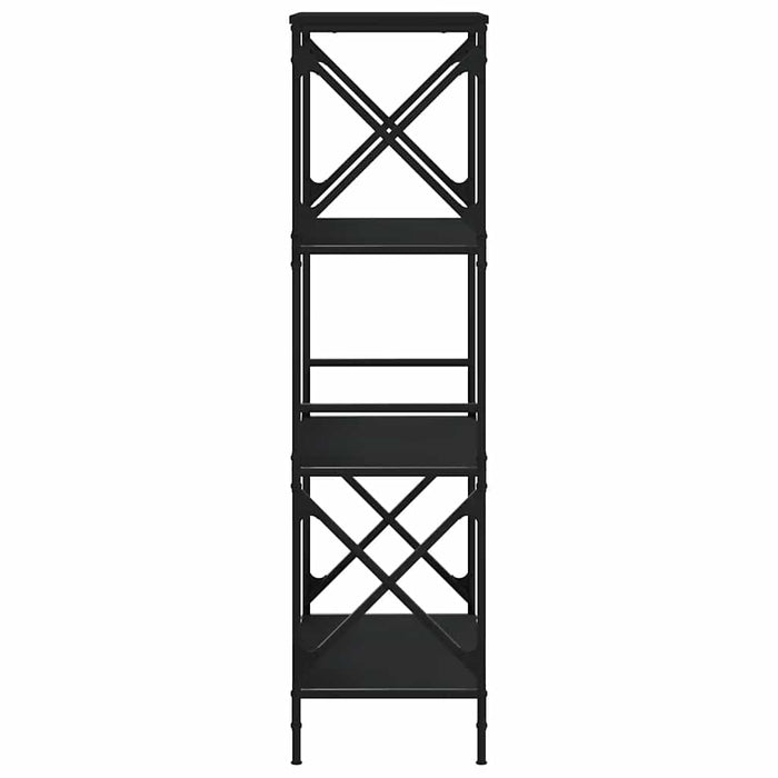 Bibliotecă cu 4 niveluri, negru, 59x35x132 cm, lemn prelucrat - WALTI WALTI